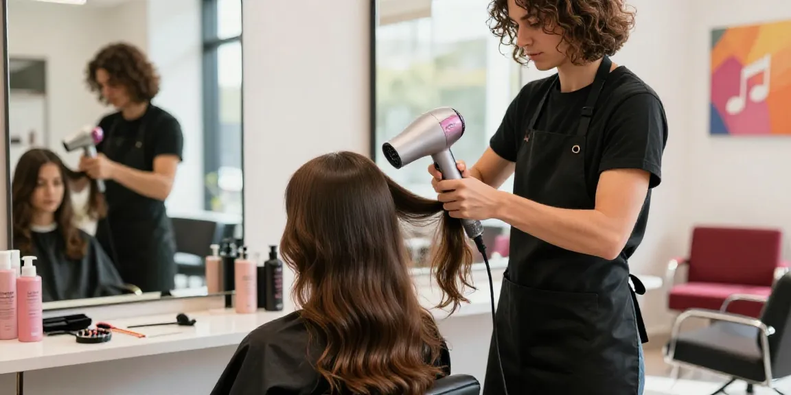 Laifen Haartrockner in einem modernen Salon während einer Haarsalonbehandlung.