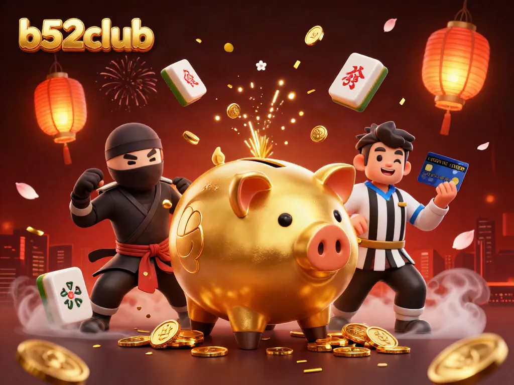 Engage in the excitement with b52club's dynamic casino showdown in vibrant 3D illustration.